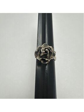 Women's Unbranded Silver Tone Floral Rose Adjustable Ring
